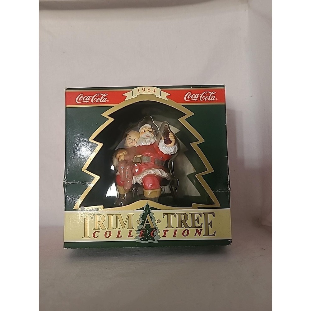 Coca-Cola 1995 Trim A Tree Santa with Girl on Lap 1964 Haddon Sundblom Ornament
